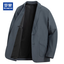 罗蒙 男春秋季休闲宽松西装 暗纹弹力针织外套