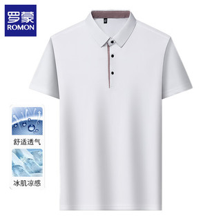 罗蒙 冰丝翻领Polo衫 高级灰 XL 男士T恤
