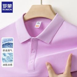 罗蒙 冰丝凉感 翻领短袖T恤