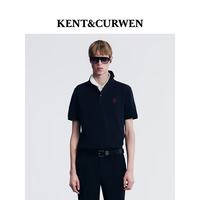 KENT&CURWEN 【小玫瑰绅】小玫瑰休闲翻领POLO衫 藏青色通勤短袖
