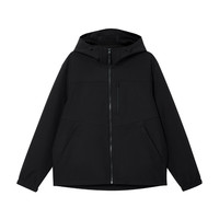 杰克琼斯 棉服简约纯色抽绳连帽宽松休闲保暖外套 225409009