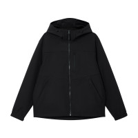 杰克琼斯 棉服简约纯色抽绳连帽宽松休闲保暖外套 225409009