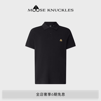 MOOSE KNUCKLES [早春新品]男士经典金标纯色小剪刀短袖POLO衫 黑色 L