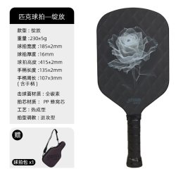 红双喜 绽放系列 DPBV003-1 成人女性情侣专业全碳素匹克球拍 230g 42cm