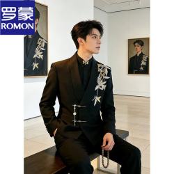罗蒙 新中式正肩西装 男士订婚结婚礼服