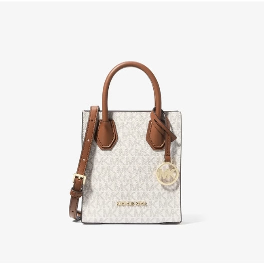 MICHAEL KORS 迈克高仕MK  Mercer 迷你托特包斜挎包 香草白/牛皮棕 150 迷你