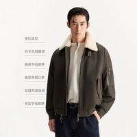 杰克琼斯 晚8五折!反季专区*刺绣仿羊羔绒拼接外套
