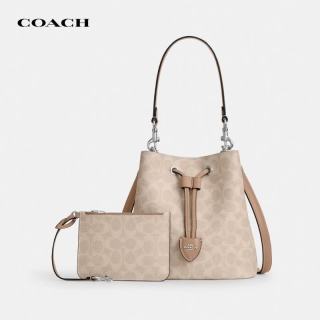 COACH 女包ROWAN水桶手提斜挎包 沙黄CBH07