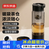京东京造 磁弹泡茶杯 磁吸茶仓 Tritan材质 茶水分离800mL