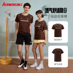 KAWASAKI 羽毛球服运动套装女装短裤速干衣短袖网球裙球衣短裙