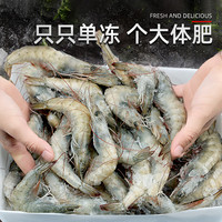北海湾 虾 青岛大虾鲜活冷冻基围虾 气冻大虾 3斤(净重)  15-17cm