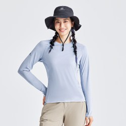 拓路者 户外运动速干T恤女春夏超轻登山越野跑步纯色贴身层长袖男