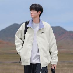 贵人鸟 立领外套男新款春秋季美式棒球服翻领夹克男上衣 鹅黄 2XL