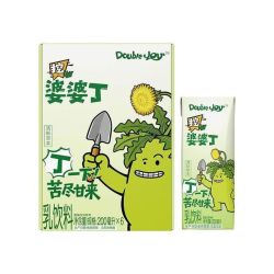 辉山 DoubleJoy风味牛奶 学生早餐 含生牛乳 婆婆丁味乳饮料 东北特色 1箱  200ml*6盒