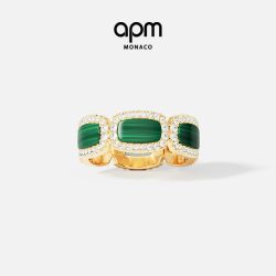 APM Monaco 金黄色孔雀石戒指 052 Y22801XMAL