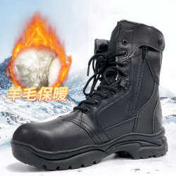 北极狼 户外徒步登山作训靴防砸保安执勤战术靴加绒加厚保暖户外作战靴