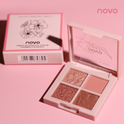 novo 防水novo四色便携小盘眼影大地色持久
