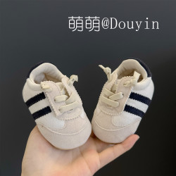 春秋婴幼儿鞋子0-1岁6-12个月男女宝宝简约百搭防滑软底学步鞋