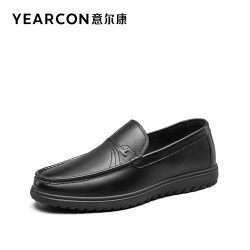 意尔康 男款真皮休闲鞋商务新款一脚蹬夏季男款豆豆鞋皮鞋乐福鞋
