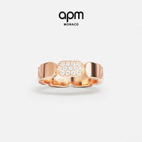 APM Monaco 玫瑰金色戒指对戒 精致简约轻奢饰品