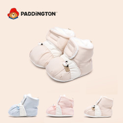 Paddington 秋冬3-9月软底婴儿袜鞋加绒步前鞋0-1岁男女宝宝保暖不掉