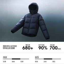 波司登 短款连帽加厚羽绒服 黑色