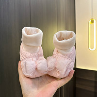 秋冬新生婴儿0-1岁女宝宝软底加厚鞋袜不掉跟加绒护脚套学步鞋