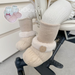 冬季0-1岁婴儿鞋子棉鞋加绒保暖新生儿鞋袜软底6-12个月地板鞋