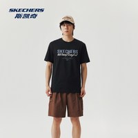 斯凯奇 男士夏季新款亲肤透气短袖衫舒适百搭针织短袖T恤衫
