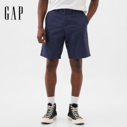 Gap 男装基础款斜纹棉中腰直筒短裤休闲裤美版866125