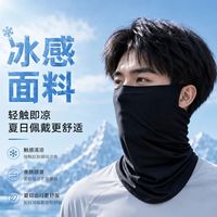 勋阳宇乐 两件装 夏季冰丝防晒面罩遮脸女户外一体护颈挂耳面纱薄款男