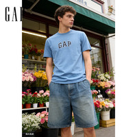 Gap 纯棉字母logo短袖T恤 深蓝色