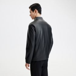 金利来 春夏季节皮衣男可拆羽绒内胆拉链外套夹克 黑色-99Q1 L 175/92A 推荐135-150斤