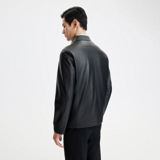 金利来 春夏季节皮衣男可拆羽绒内胆拉链外套夹克 黑色-99Q1 L 175/92A 推荐135-150斤