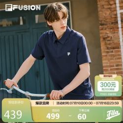FILA FUSION 斐乐潮牌男子针织短袖POLO衫26夏季新款基础速干上衣