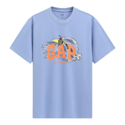 Gap 纯棉圆领印花短袖