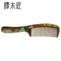 谭木匠 礼盒装观沧海木梳子家用便携按摩长柄木梳子清洁送亲友礼物