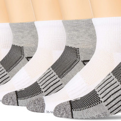 Columbia 哥伦比亚 男士四分之一袜子,多种包装,3Grey/3White-Grey, 6-12