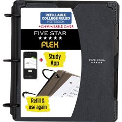 Five Star 活页本可拆卸笔记本 预装60张横格 2cm环扣 黑色