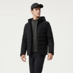 坦博尔 【90鹅绒轻暖】连帽轻薄羽绒服短款不压身显高百搭商务男外套 TAF320279A