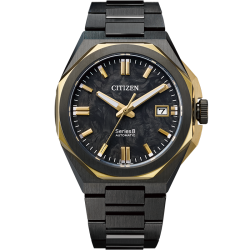 CITIZEN 官旗Series 8系列机械防磁不锈钢间金色钢带男表NB6086
