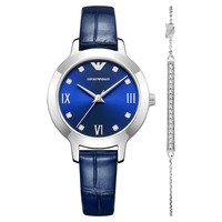 移动端:EMPORIO ARMANI Armani阿玛尼手表女士礼盒时尚气质优雅石英皮带腕表AR80080SET