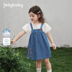 jellybaby 女童连衣裙学院风假两件可爱宝宝裙子 JQG62798