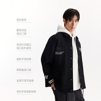 杰克琼斯 男士宽松翻领毛呢大衣外套