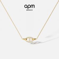 APM Monaco Maille Marine项链金黄色锁骨链高级时尚感个性女