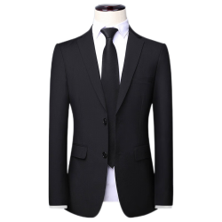 罗蒙 男士西服套装 修身剪裁 黑色 单件西服 2XL