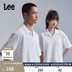 Lee 标准版防晒紫外线Logo印花男女款凉感短袖polo衫