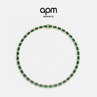 APM Monaco 孔雀石优雅项圈锁骨链叠戴