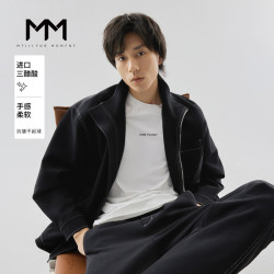 麦檬 MM麦檬男装24秋新品宽松休闲长袖夹克9F8210451 黑色 L