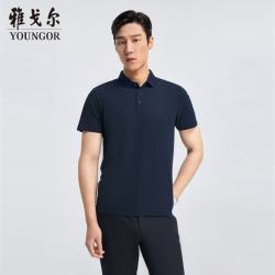 雅戈尔 POLO男士 夏季青年男士商务休闲短袖POLO衫 藏青 S